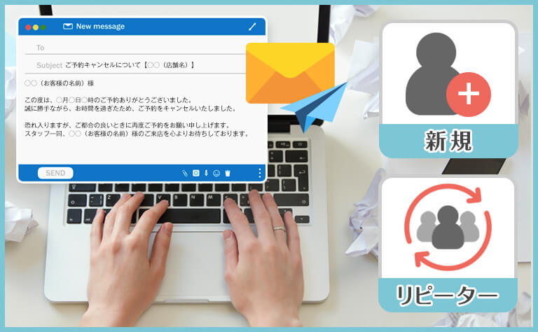 予約時間に来店されないお客様に送るメールの例文